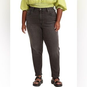 Levi’s women’s high waisted mom jeans size 34 black wash with stretch 27” inseam